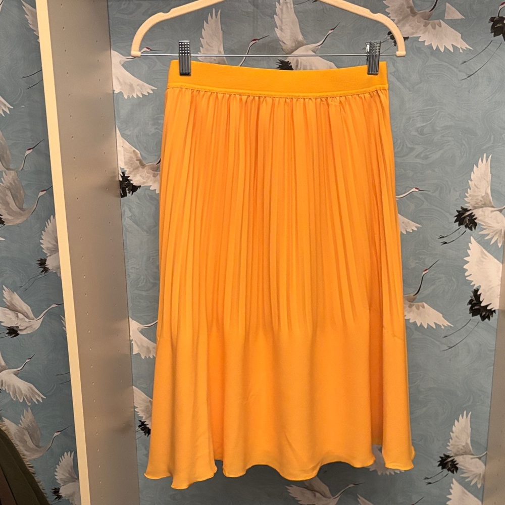 J. Crew Vibrant Yellow/Orange Midi Skirt